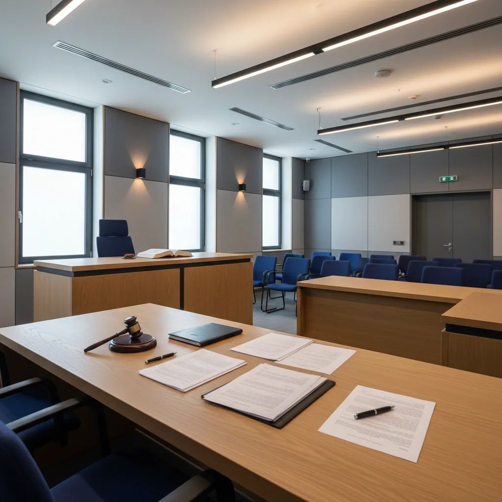 Malta courtroom with judicial bench and gavel symbolizing criminal justice reform