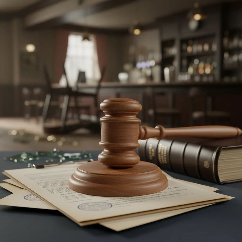 Judge’s gavel on legal documents with blurred bar backdrop symbolising Malta assault verdict