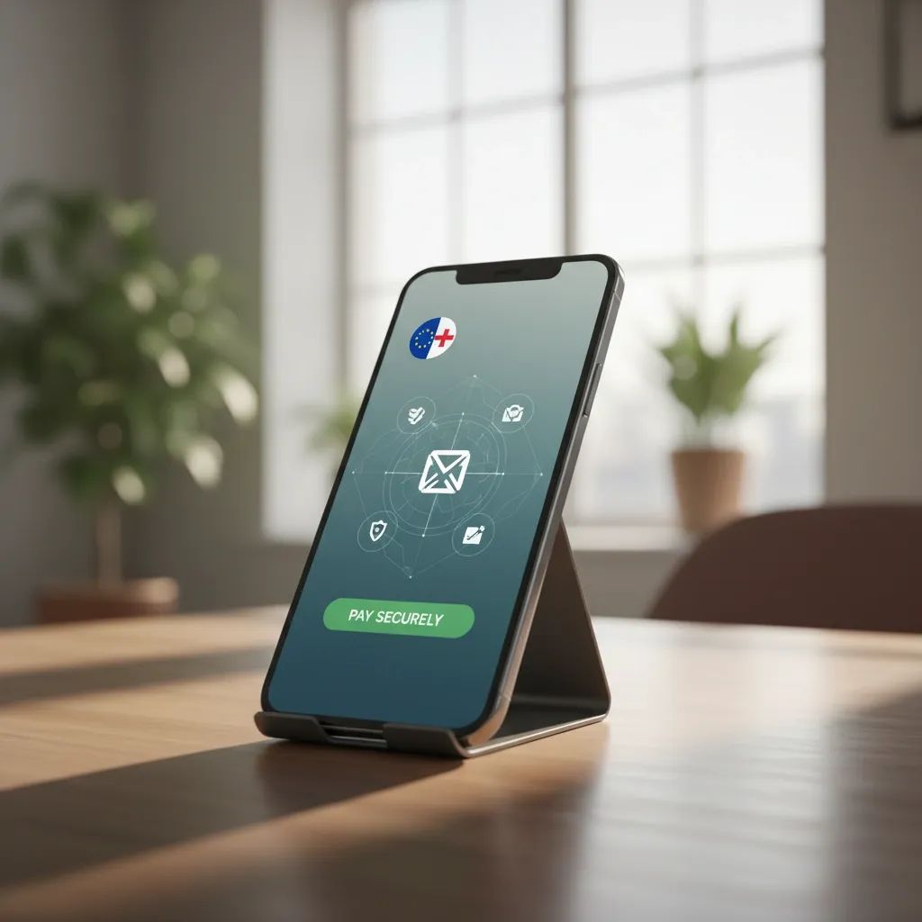Digital wallet application interface on smartphone with EU and Malta digital identity symbols