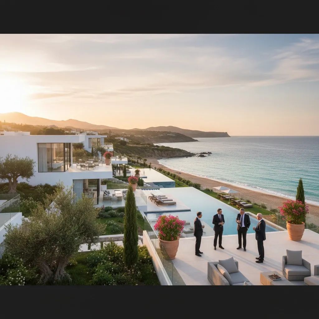 Luxury Mediterranean residential complex Palm City Residences with modern architecture and beachfront views