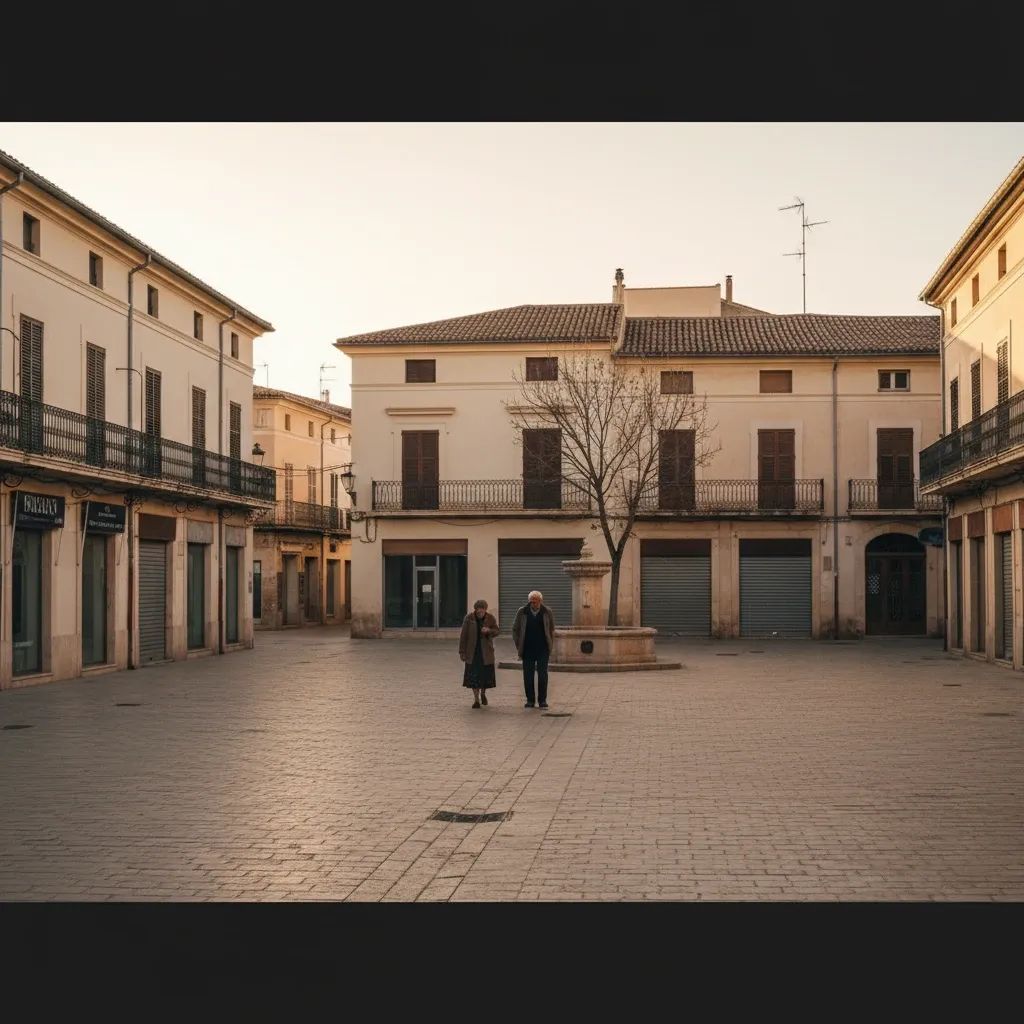 Empty Mediterranean town square in Floriana with aging European architecture and sparse foot traffic