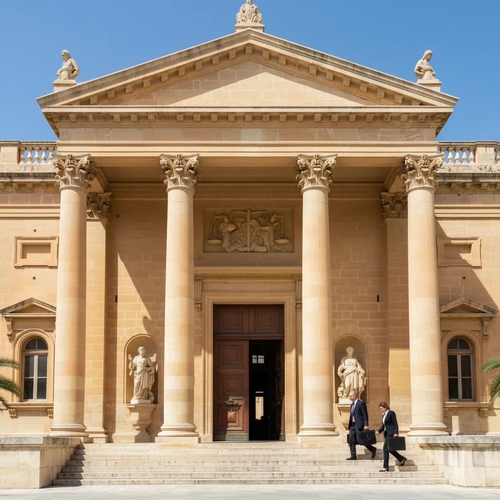 Malta courthouse representing legal system and criminal justice proceedings